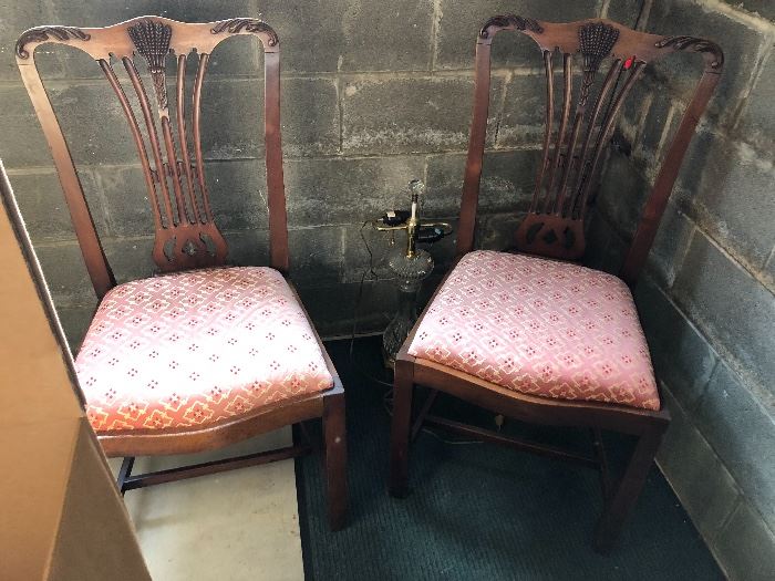 Pair antique chairs 