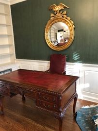 Ball and claw foot leather top desk