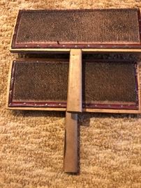 VINTAGE OLD WHITTEMORE WOOL COTTON CARDERS PADDLES #10 L. S. WATSON & COMPANY