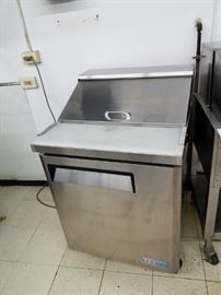 Turbo-Air model #MST-28 27.5" stainless steel single door reach-in, self-contained refrigerated prep table $995