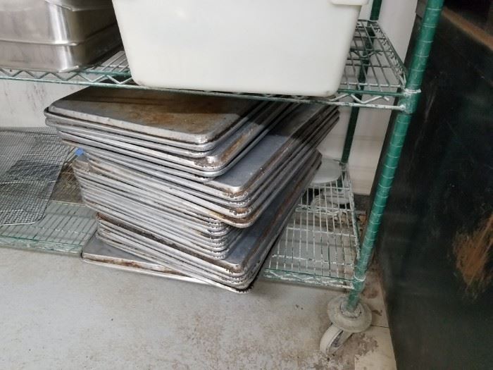 Approx 20 aluminum full size sheet pans $95