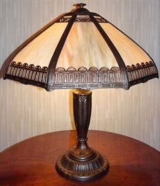 Slag Glass Parlor Lamp