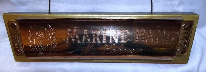 Hohner Marine Band Advertising Harmonica Sign