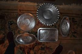 Bundle of Silver Aluminum and Silver Serving Trays