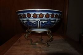 Japanese Blue and White Ceramic Serving Dish with ...