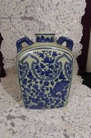 Japanese Blue and White Ceramic Vase