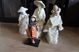 Lot of Ceramic Japanese Figures as well as Small V ...