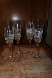 Set of 4 Crystal Champagne Glasses