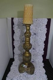 Tall Decorative Brass Candle Holder with Impeccabl ...