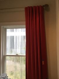 One of 5 red curtains available by pair, or 1 single. All with blackout fabric