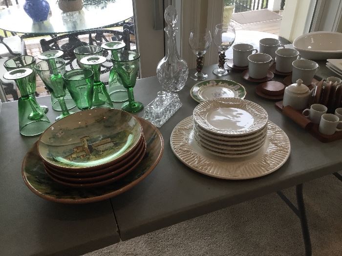 Tiffany made in Italy white set of plates, William Sonoma Pasta set