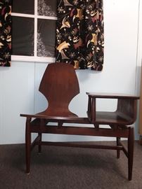 MCM Danish Telephone Table , Mid Century Atomic Curtains and fabrics