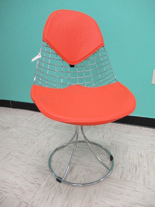 Chrome Wire Chair with Eames Style Bikini Cover
