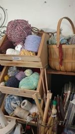 Lots of yarns, needles, etc