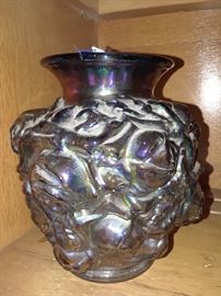 Imperial carnival glass rose vase