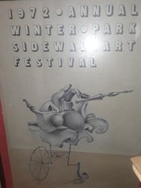 1972 Winter Park Sidewalk Art Festival Poster - very funky!