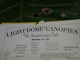 There is a canopy tent here with hardware