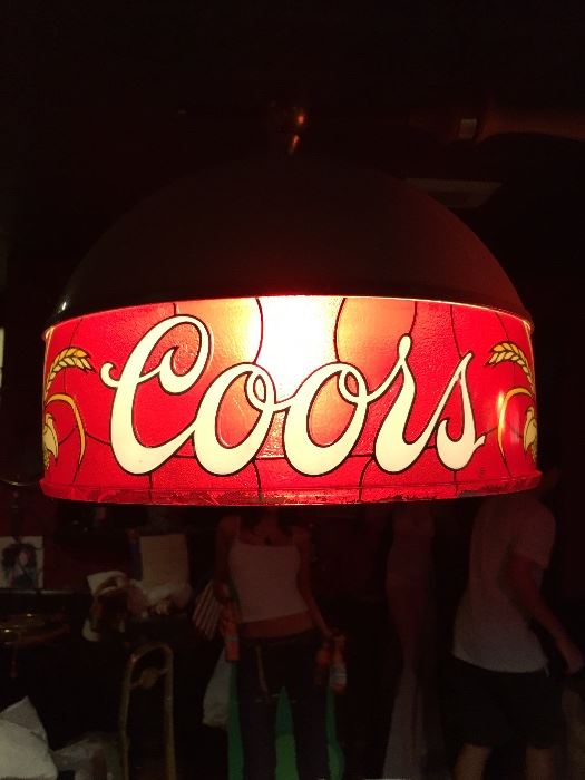 Vtg Double Coors Pool Table  Hanging Light