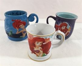 Three Disney Ariel The Little Mermaid Mugs https://ctbids.com/#!/description/share/90539