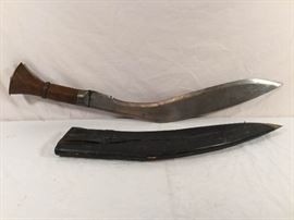 Antique Kukri Gurkha Knife with Sheath https://ctbids.com/#!/description/share/90605