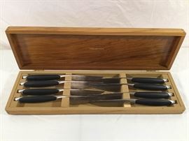 Vintage, Mid Century Modern, Steak Knives by Lauffer Carvingware (9Pcs) https://ctbids.com/#!/description/share/90683