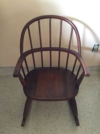Ramsdell Child's Vintage Wooden Rocking Chair https://ctbids.com/#!/description/share/90715