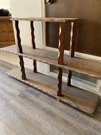 Rustic Carved Wood Shelf	30x48x12in
