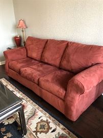 sienna sleeper sofa and double storage ottoman from ashley- fabulous 