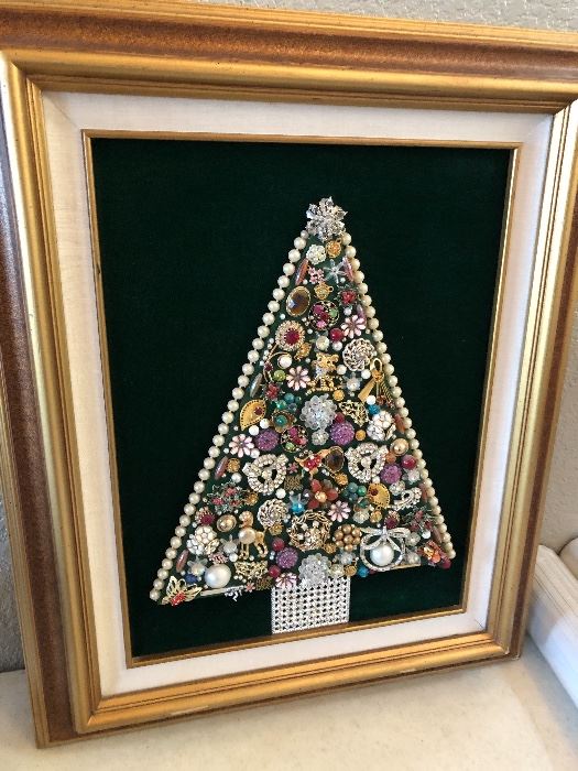 vintage framed pin tree- just lovely -especially up close