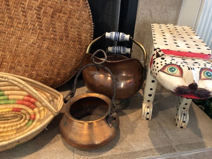 antique copper pots -  real deal !!