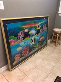 super large framed fish picture-has signature 