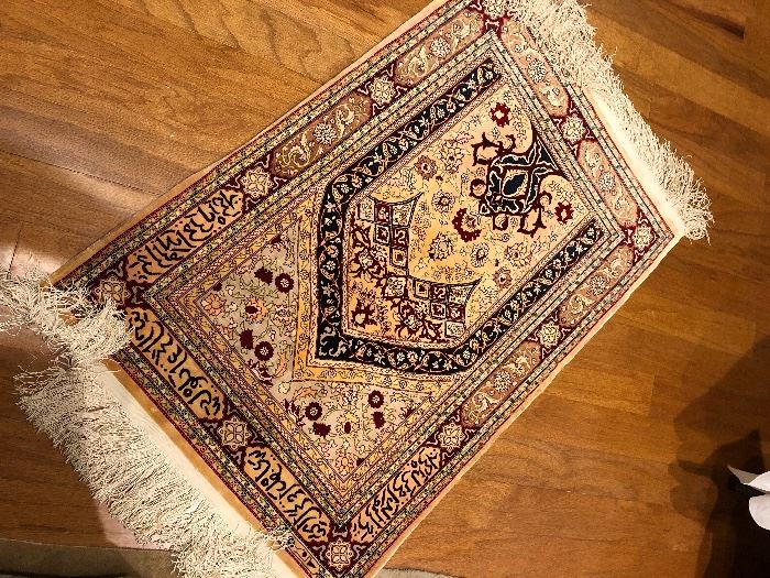 small persian  silk rug 