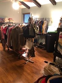 over view of clothing room 