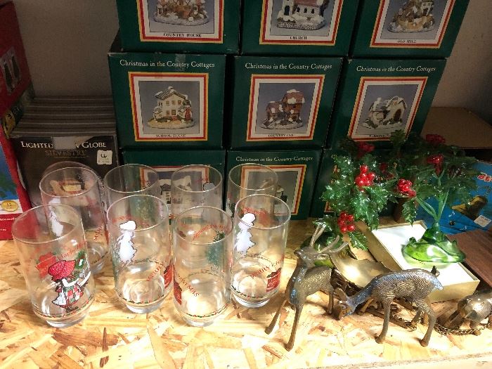 holly hobbie coca cola glasses  brass deer -and more