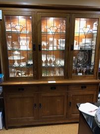 Custom Stickley china cabinet with dimmable lighting