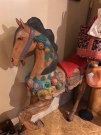 Carved wooden carousel horse, made in Italy