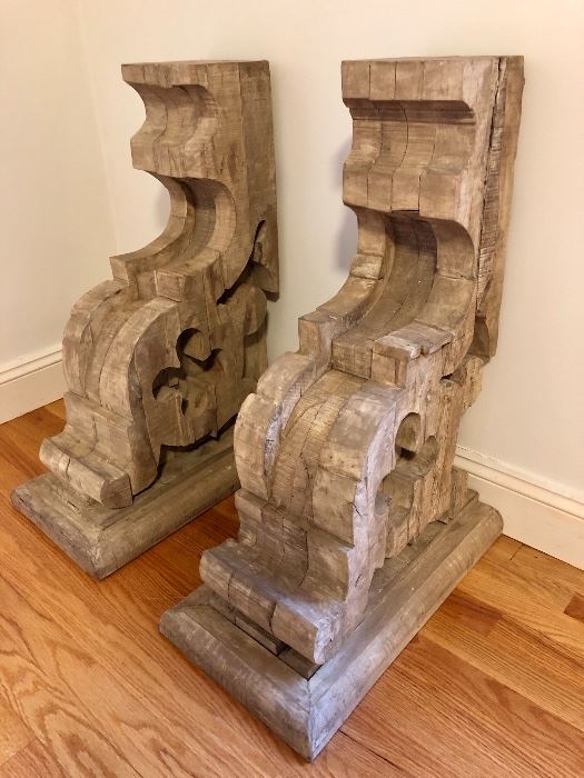 3' Restoration Hardware Corbel Table - glass not pictured -- (these are upsidedown)