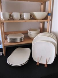 Pottery Barn dinnerware "Almost Square" service for 6 plus and platters