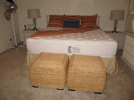 Wicker Rattan ottomans or end tables