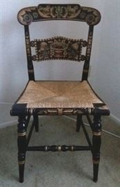BBR05 Vintage Hitchcock Black Stenciled Chair