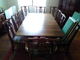 BDR12 Solid Wood DropLeaf Dining Table and 10 Chairs