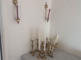 BH01 Brass Sconces, Brass Candlesticks, and Brass Candle Snuffer
