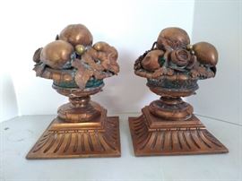 BLR04 CopperColor Decorative Fruit Bowl Stand Sculptures