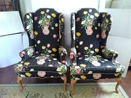 BLR09 Matching Pair of Wingback Chairs