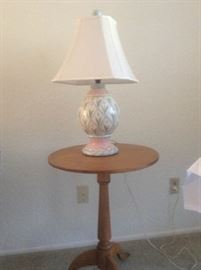 BMB07 MacKenzieChilds Lamp and Vintage Table