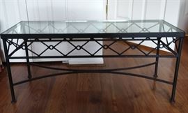 BO11 Black Metal and Glass Coffee Table
