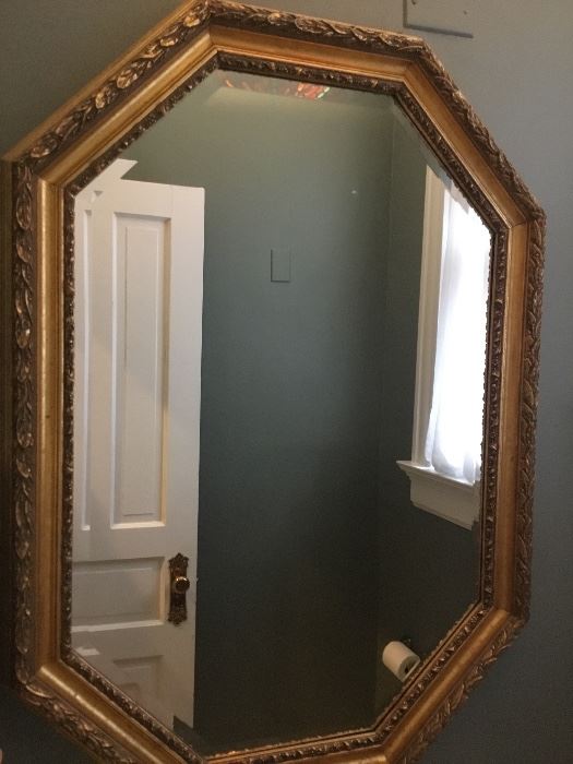 Extra large carved gold guided mirror $275