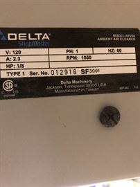 Delta ShopMaster Air Cleaner System AP-200 