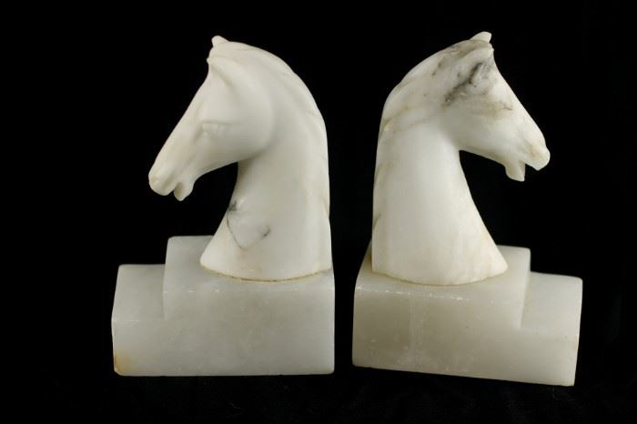 Marble horse bookends