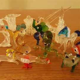 Set of small hand-blown Glass Figures